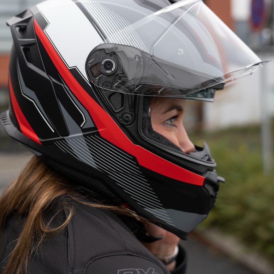 MOTOBLOUZ Casque Intégral HYPERION LUX Black/White/Red | ECE 22.06 4/7