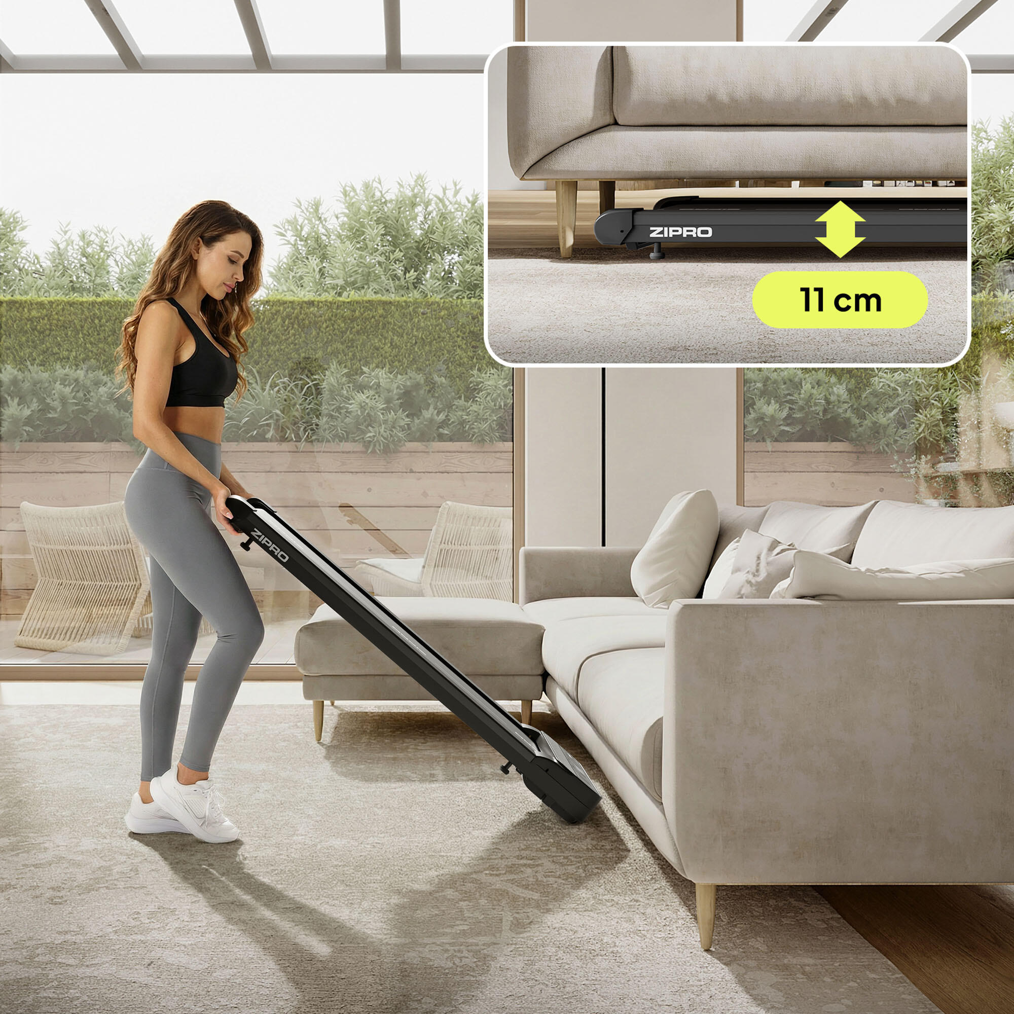 Tapis de marche Zipro Catwalk 100×40 cm, 6km/h, FitShow Bluetooth 5/7