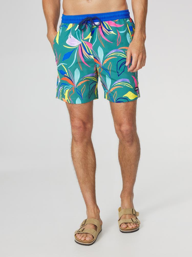 Short de bain homme ACHILLE Cactus - Made in France, ceinture élastiquée 2/5