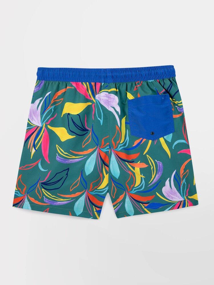 Short de bain homme ACHILLE Cactus - Made in France, ceinture élastiquée 5/5
