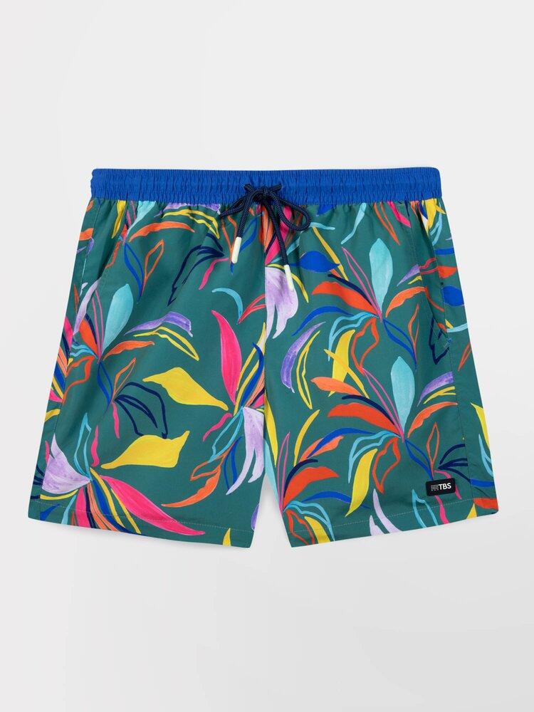 Short de bain homme ACHILLE Cactus - Made in France, ceinture élastiquée 4/5