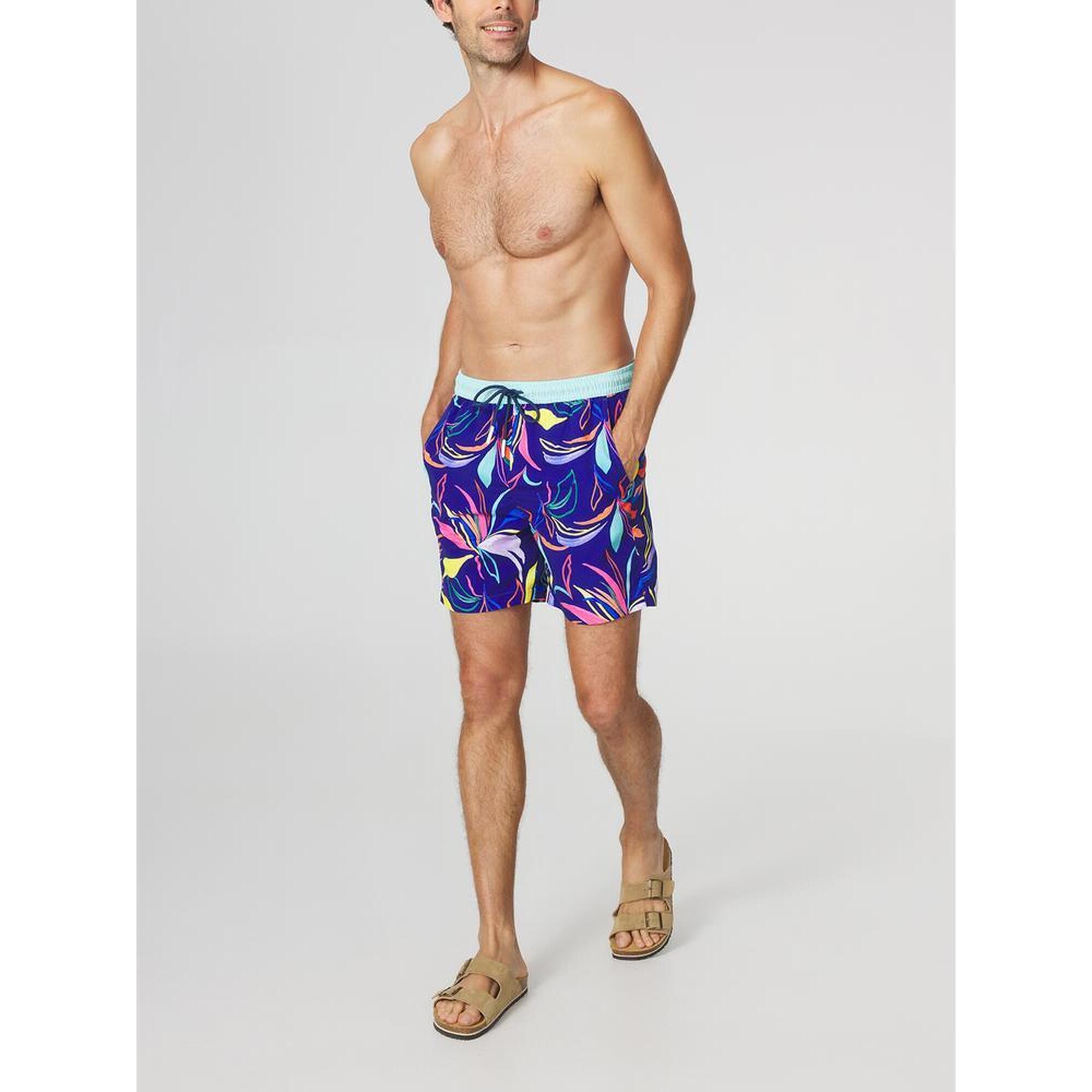 Tbs - Short De Bain Homme Achille - Fabriqué En France, Encre - Boxer De Bain - Bleu|orange|rose - 46 L/xl - Decathlon