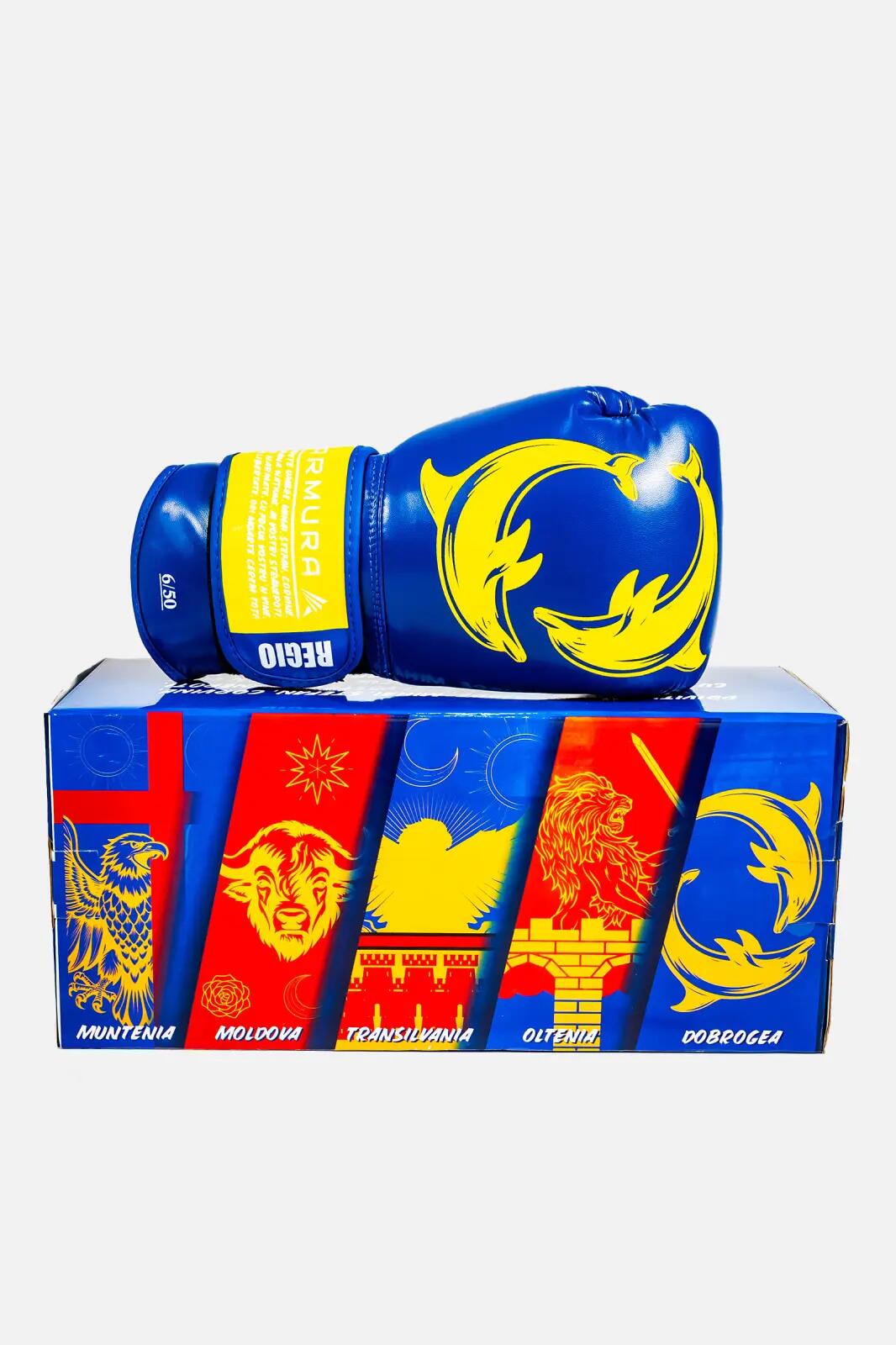 Manusi de Box ARMURA Regio Dobrogea Albastru/Galben Editie Limitata 3/5