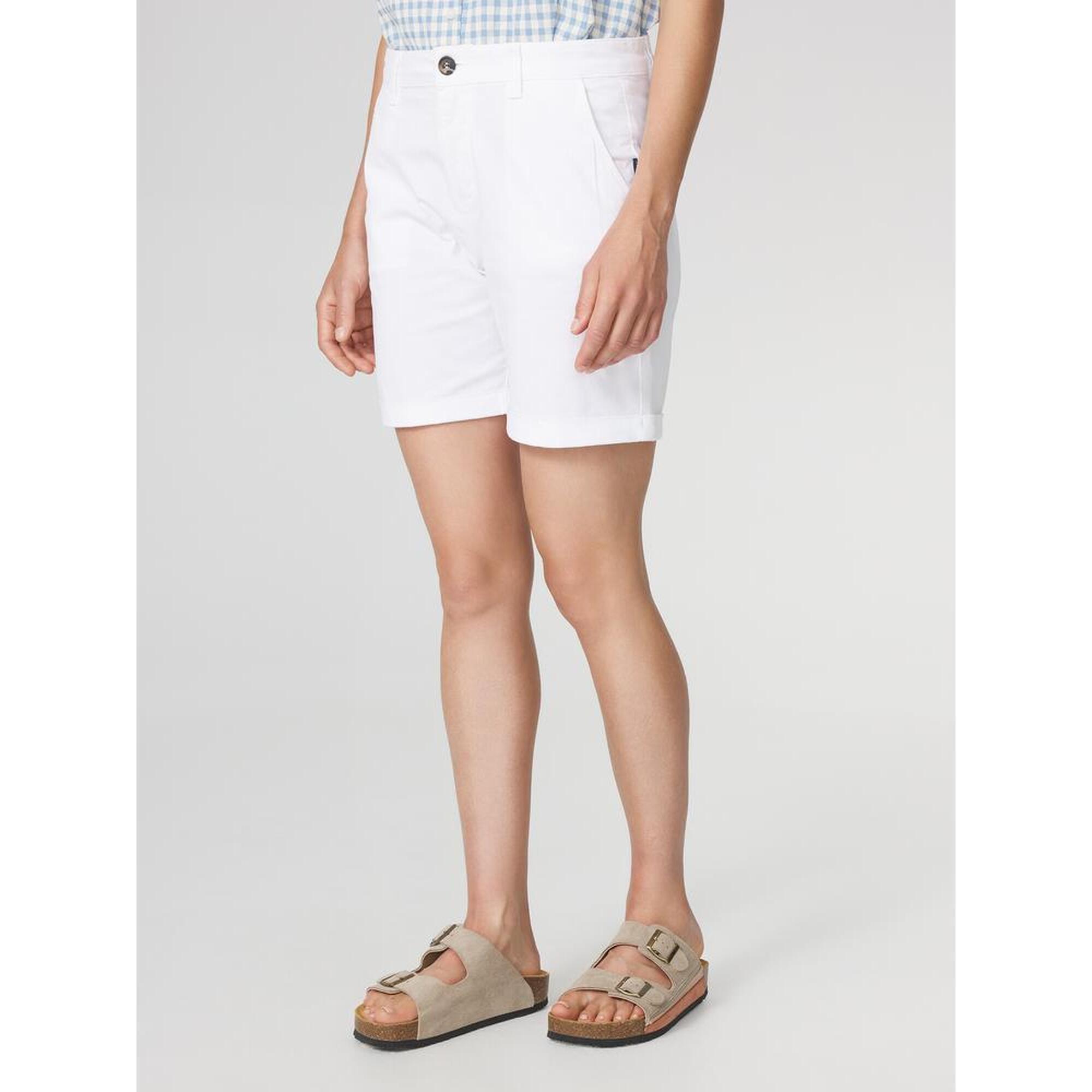 Tbs - Bermuda Femme Santaber Ceinture Droite À Passants Blanc 1973 - Short De Protection - Blanc - Decathlon