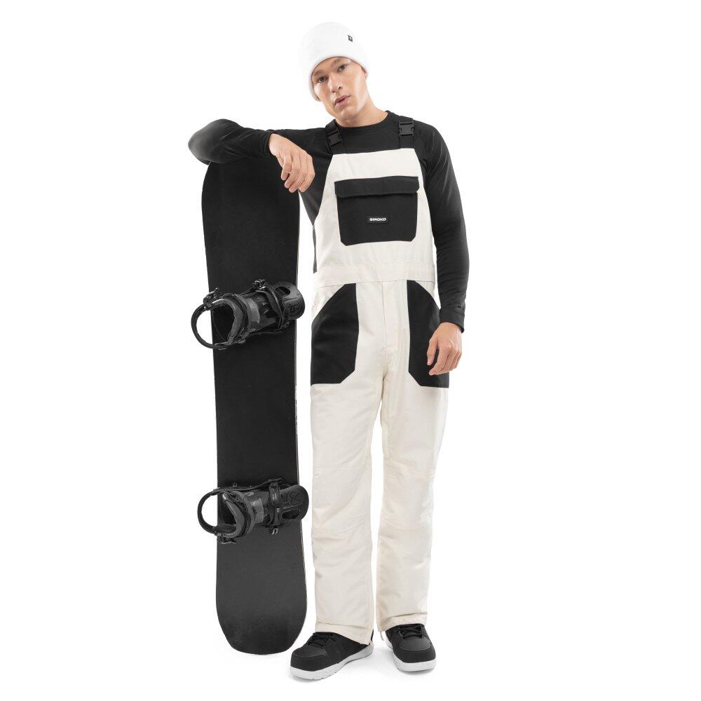 Jardineiras de snowboard para homem Desportos de inverno B1 Appi Branco 3/8