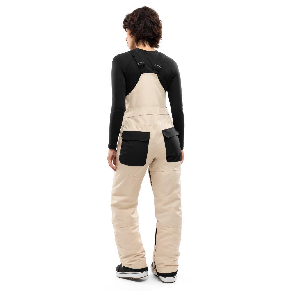 Women Winter sports ’s snowboard bib pants B1-W Daisen Beige 2/7