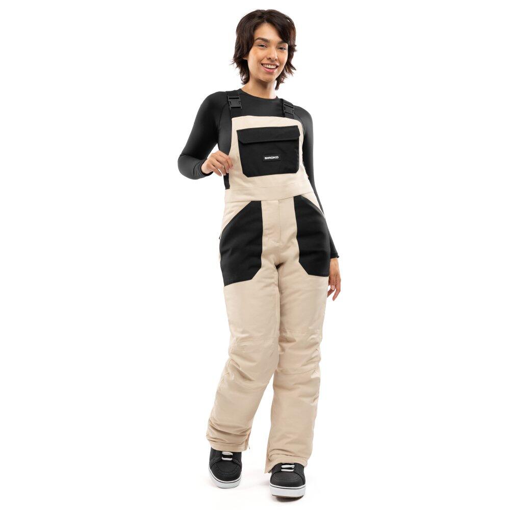 Women Winter sports ’s snowboard bib pants B1-W Daisen Beige