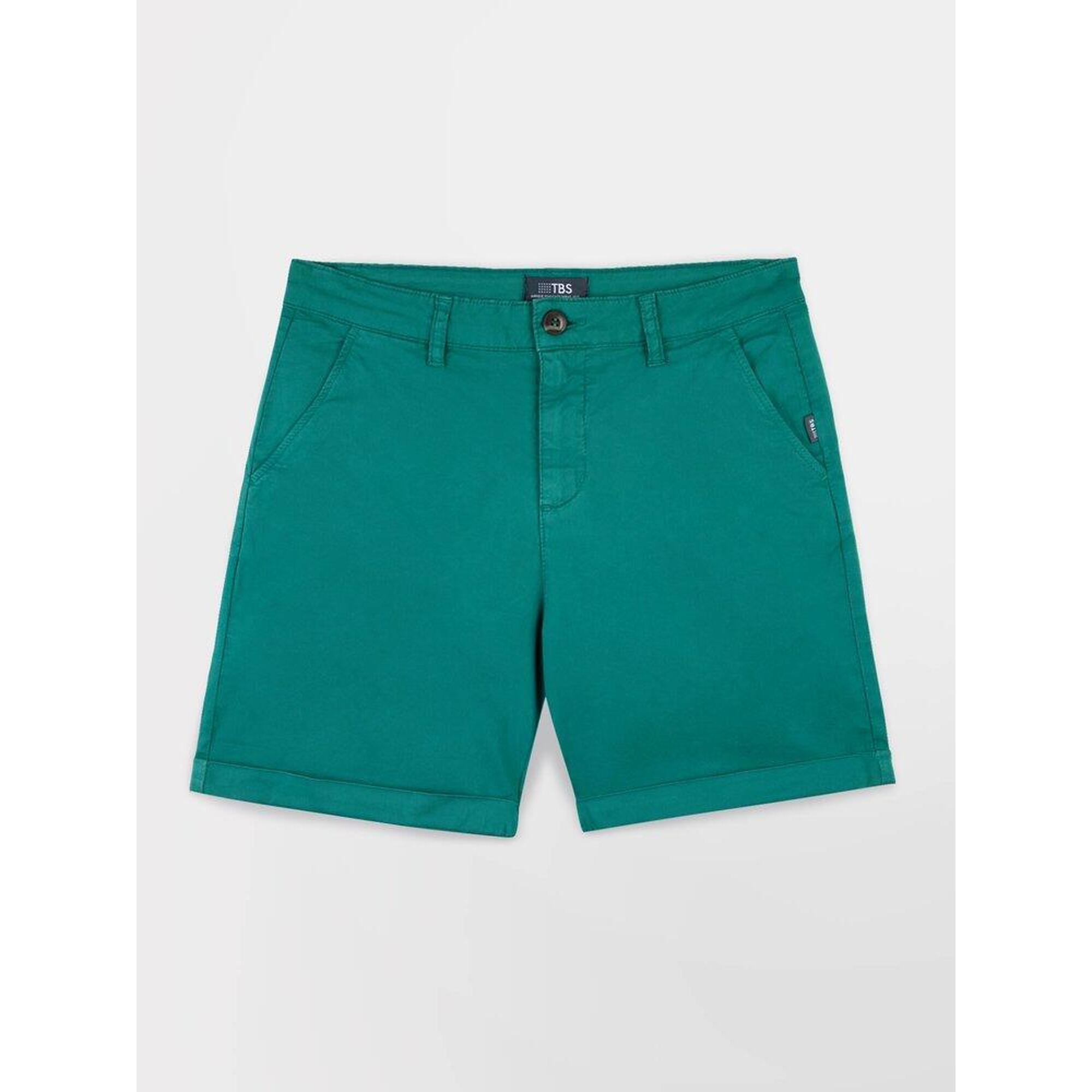 Tbs - Bermuda Femme Santaber Cactus - Ceinture Droite À Passants - Short De Protection - Vert - Decathlon