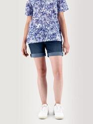 Bermuda femme NAOMIBER ceinture droite avec passants Stone