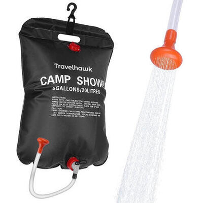 Campingdouche 20 liter douchezak zwart