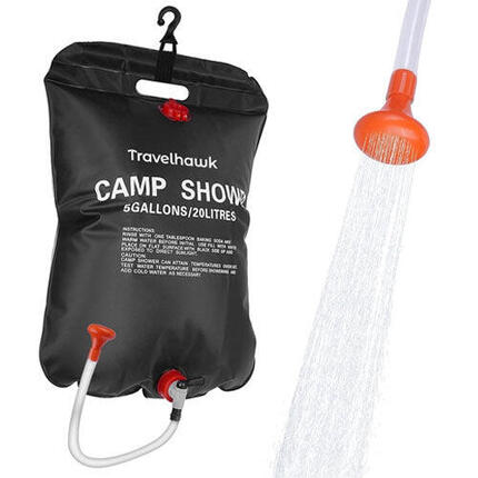 Sac de douche de camping 20 litres noir