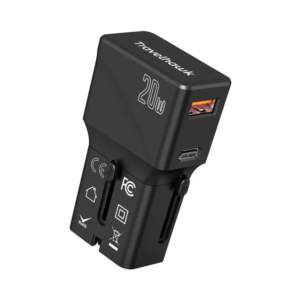 International Travel Plug – Universal World Plug with USB-A & USB-C