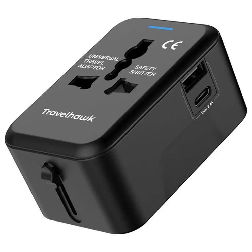Universal Travel Plug - World Plug with USB & USB-C