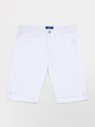 1973 Bermuda femme SANTAMID ceinture semi-élastiquée avec passants Navy