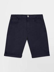 Bermuda femme ceinture semi-élastiquée avec passants SANTAMID Navy