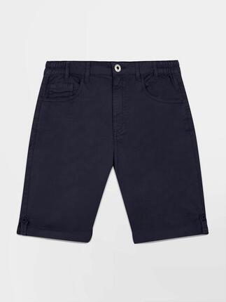 1973 Bermuda femme SANTAMID ceinture semi-élastiquée avec passants Navy