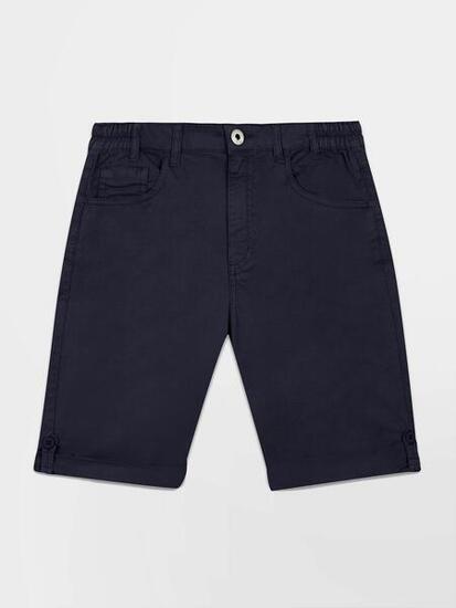 1973 Bermuda femme SANTAMID ceinture semi-élastiquée avec passants Navy