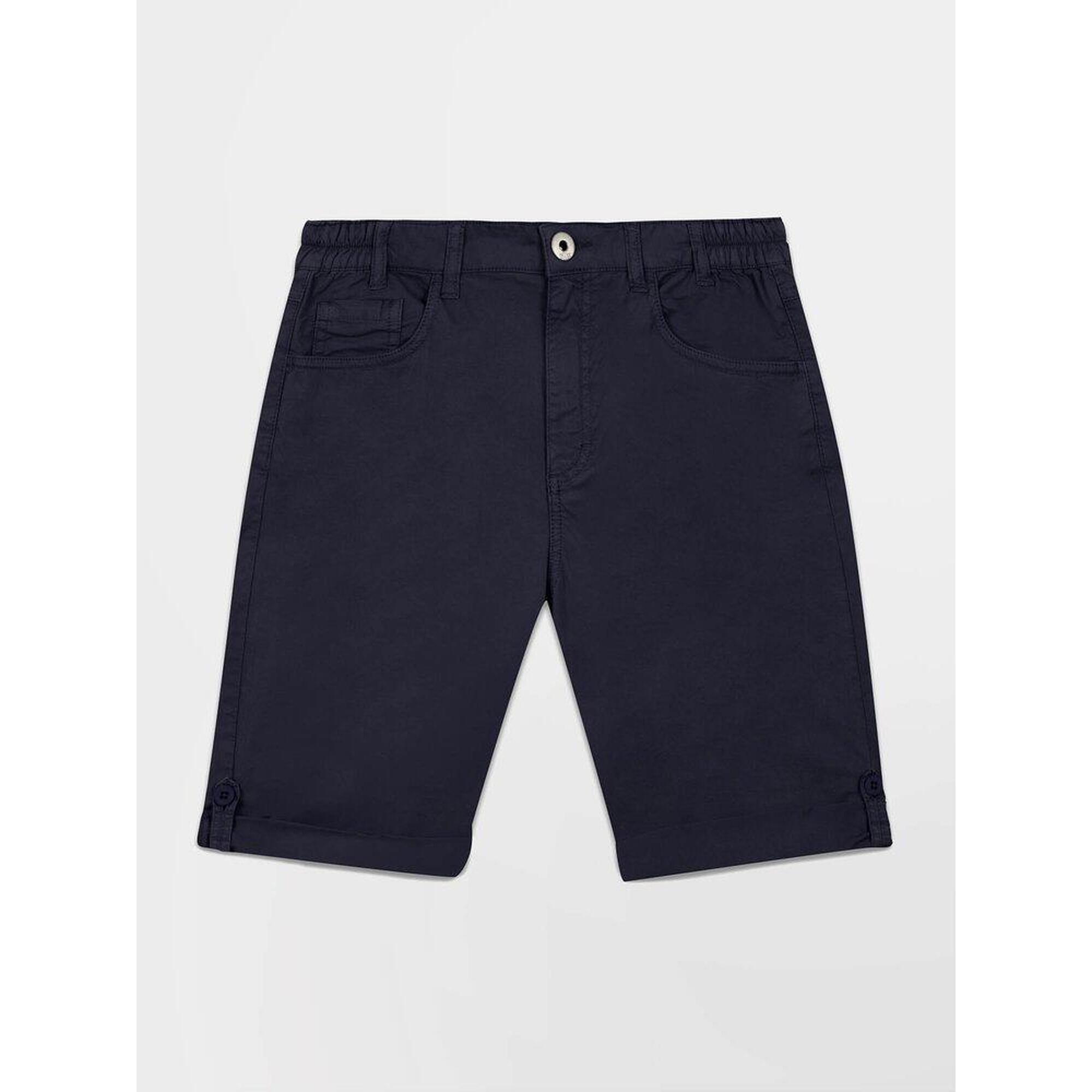 Tbs - Bermuda Femme Santamid - Ceinture Semi-élastique Avec Passants Navy - Short De Protection - Bleu - Decathlon