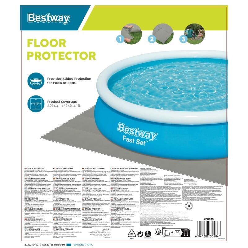 Bestway Lot de 9 tapis de sol pour piscine - 50 x 50 cm - gris 5/7