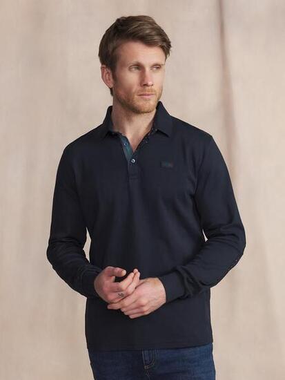Polo manches longues homme BARZIPOL 1973 Marine