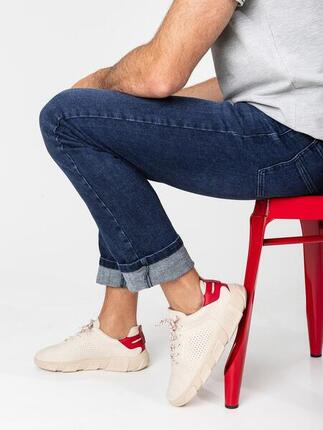 Chaussures de running homme JAZAIRY Crème / Marine