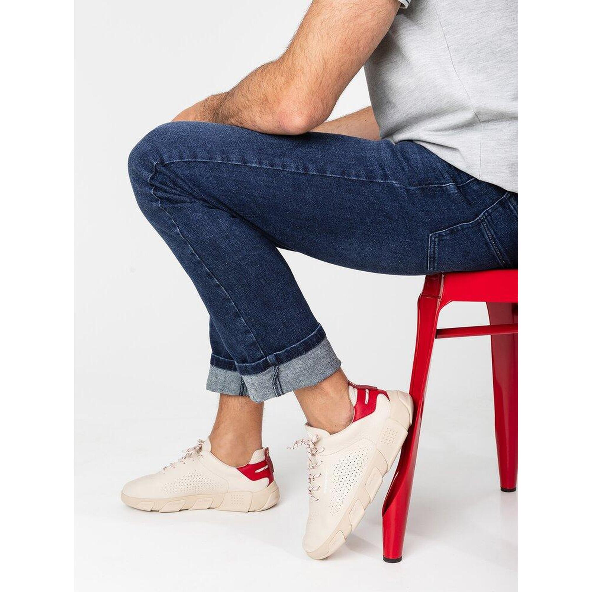 Tbs - Chaussures De Running Homme 1973 Jazairy Crème/rouge En Cuir - Baskets - Beige|rouge - Decathlon