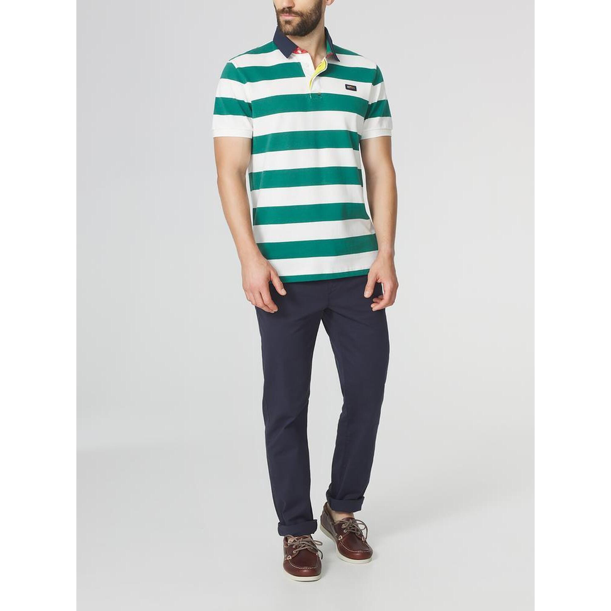 Tbs - Polo Homme Sergopol Cactus - 100% Coton, Manches Courtes - Chemise Manches Courtes - Blanc|vert - Decathlon