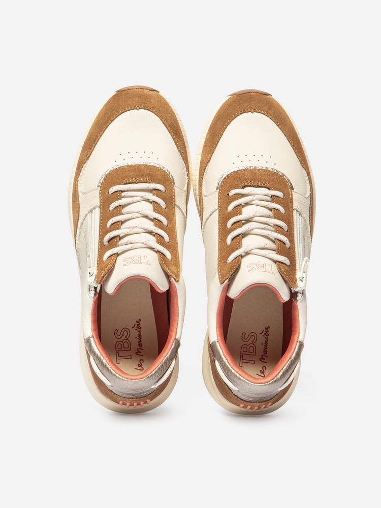Chaussures - Running - Femme - Fermeture lacets et zip - JAZAZIP - Beige 3/5