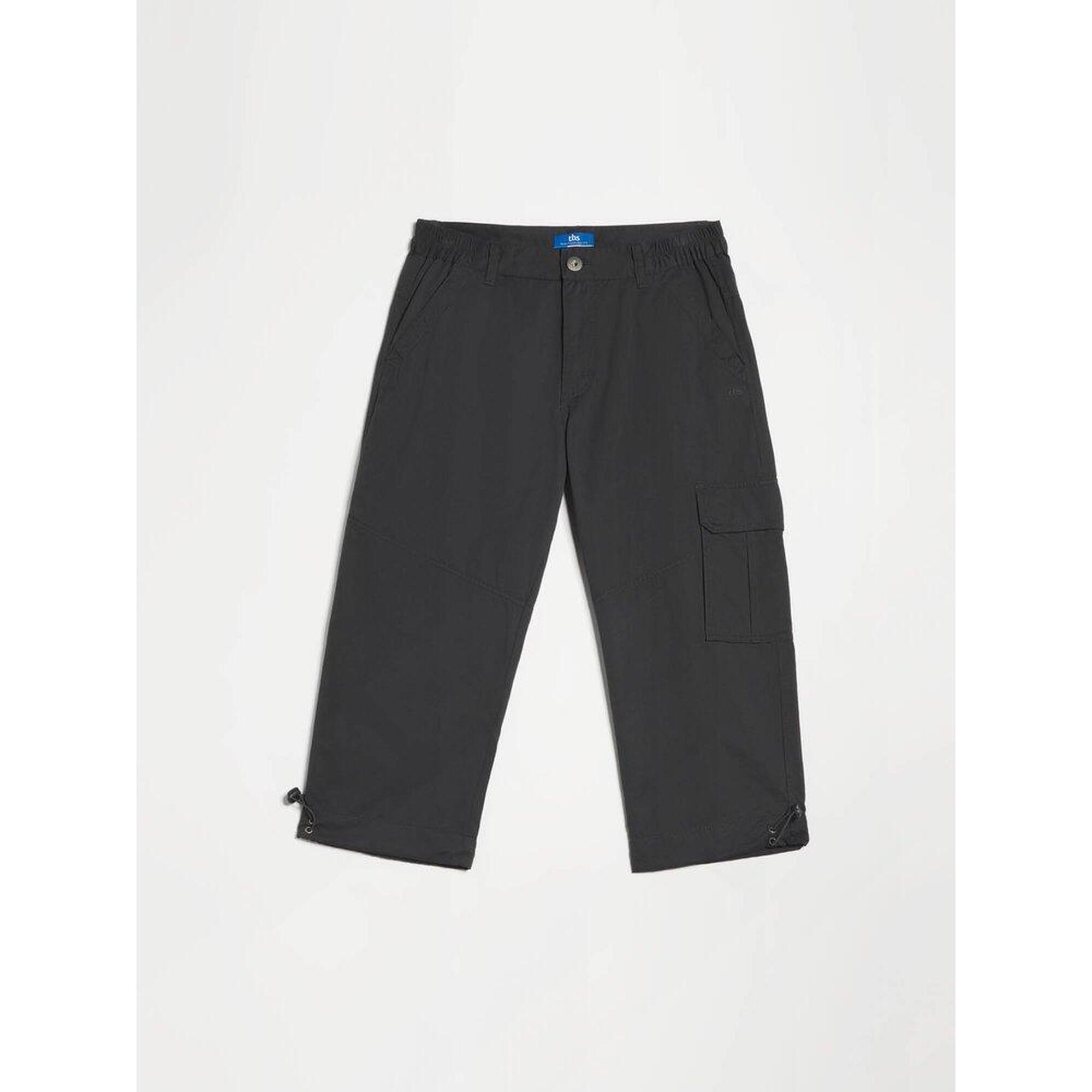 Tbs - 1973 Pantacourt Homme Fuppacou Carbone - Ceinture Semi-élastiquée, 4 Poches - Bermuda - Noir - Decathlon