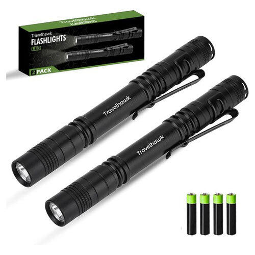 LED-Taschenlampe – Militärmodell – 2er-Pack – Schwarz