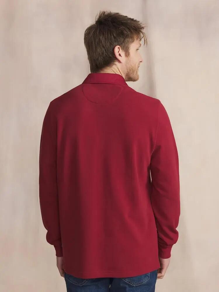 Polo manches longues Homme - CAVEZPOL Rose/rouge 2/5