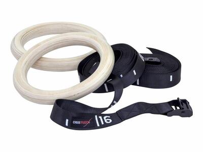 Crossmaxx houten crossfit ringen - inclusief straps