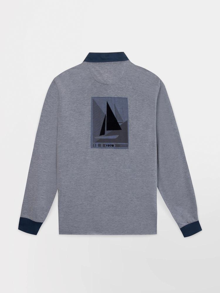 Polo manches longues homme DANELPOL Chambray 5/5