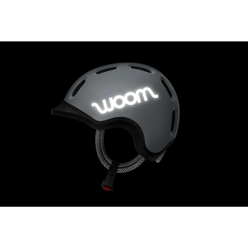 Cască copii WOOM Ready — S (50–53 cm), Gri‑Alb.