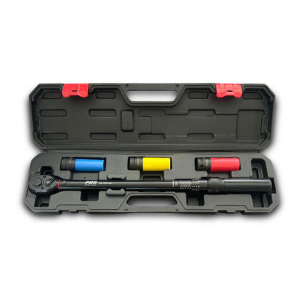 Drehmomentschlüssel-Steckschlüsselsatz Schwarz 1/2" 20-200 Nm