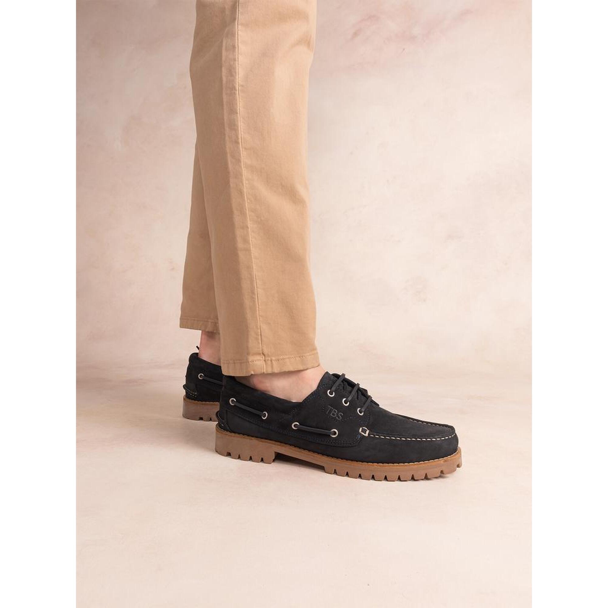 Tbs - Chaussures Bateau Homme Raynold Navy - Cuir, Fabriquées Au Portugal - Chaussures Bateau - Bleu - Decathlon