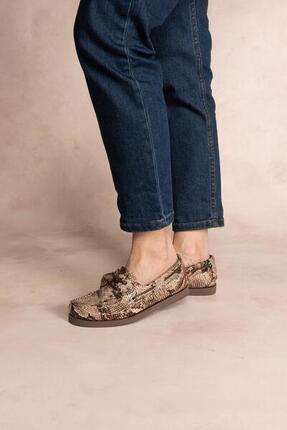 Chaussures bateau femme PHENISE Python Beige 1973