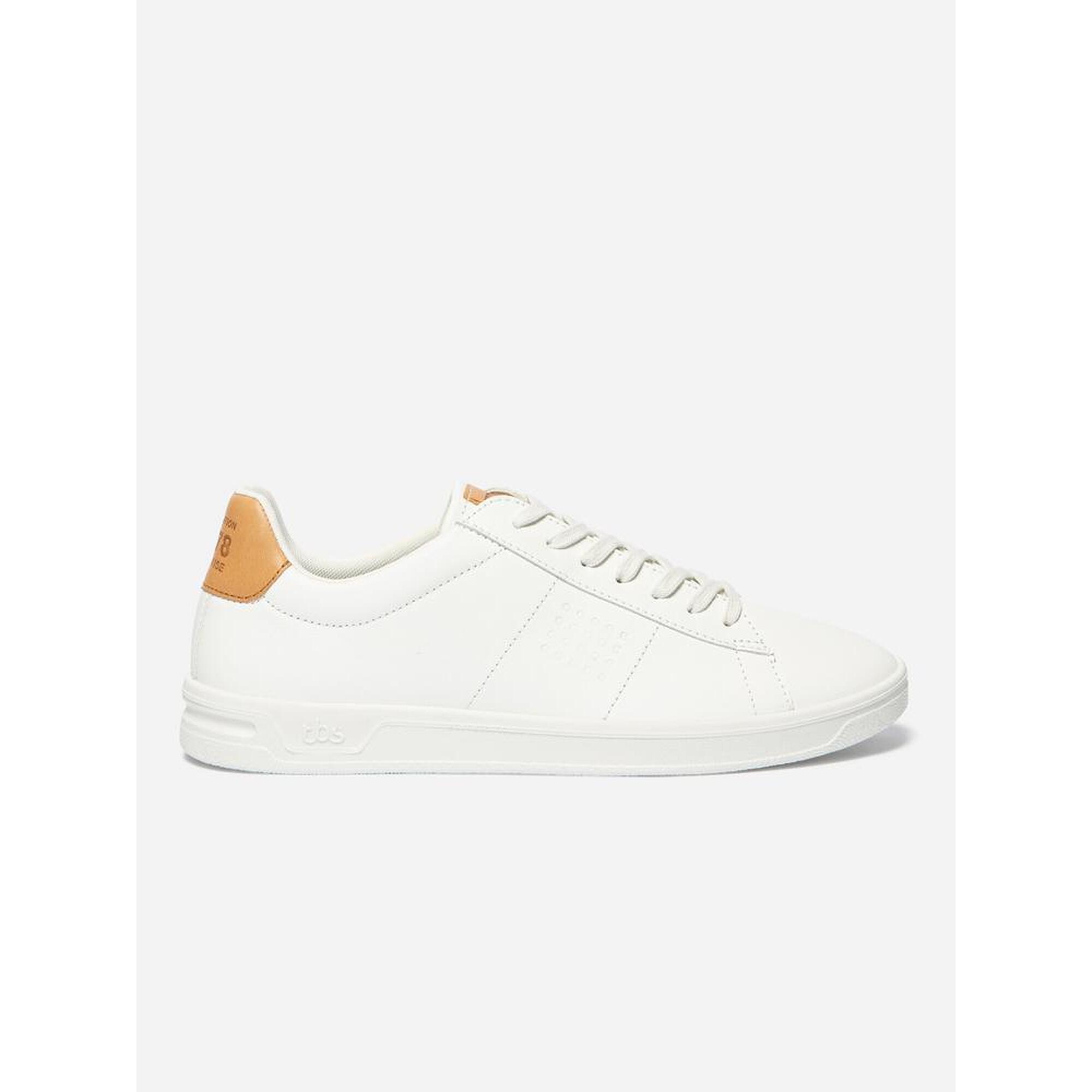 Tbs - Baskets Femme Felicie 1973 - Cuir Blanc, Fabriquées En France - Baskets - Blanc|bordeaux|marron - Decathlon