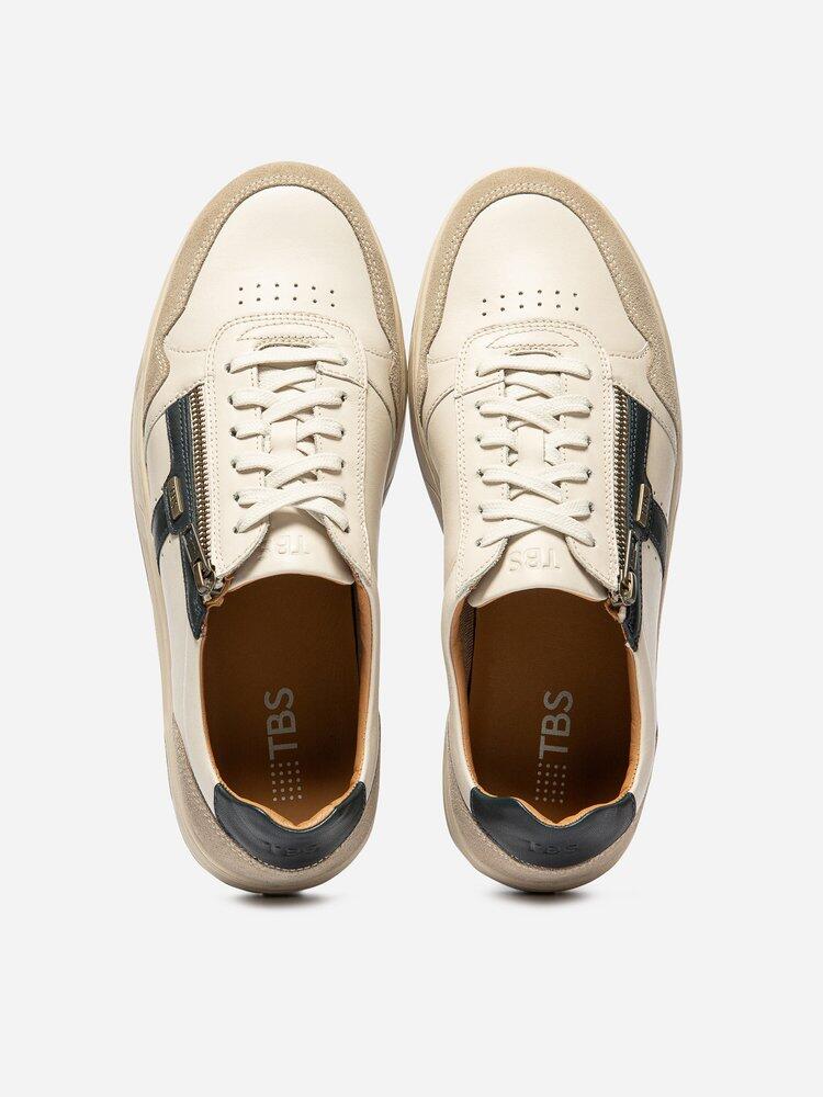 Baskets zippées homme THEOZIP Crème / Marine 3/5