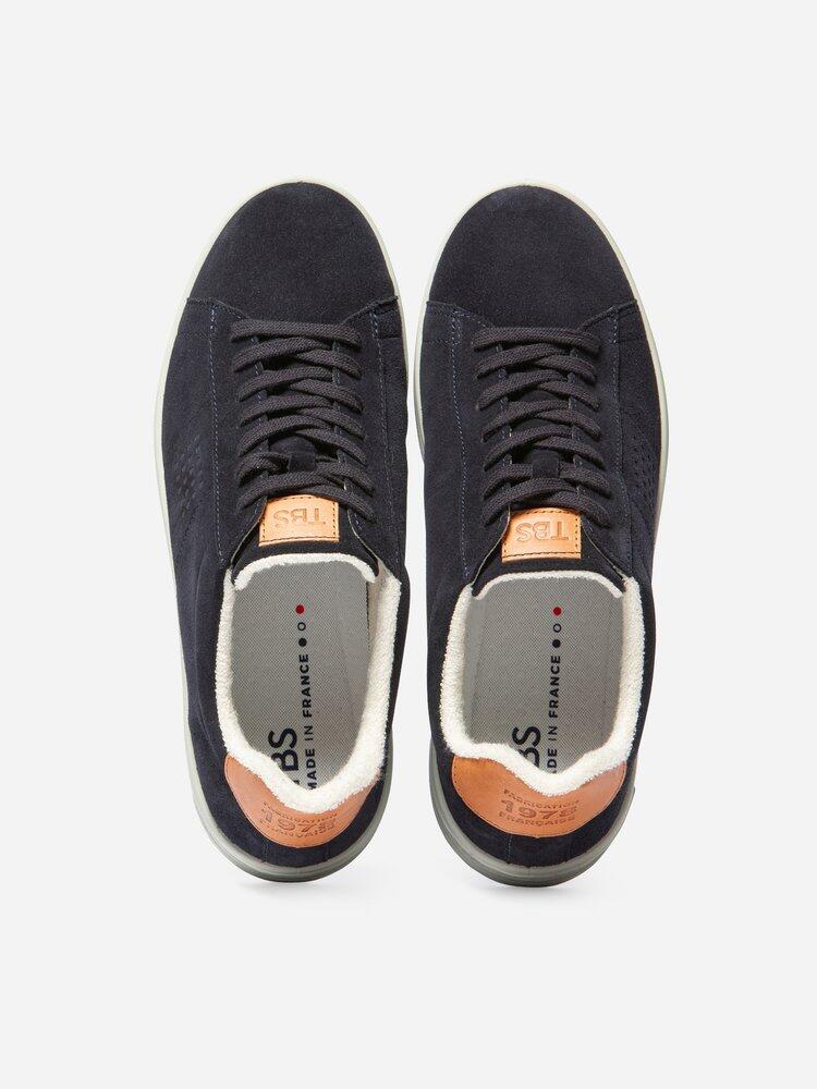 Baskets homme FLAUBER Navy - made in France 3/4