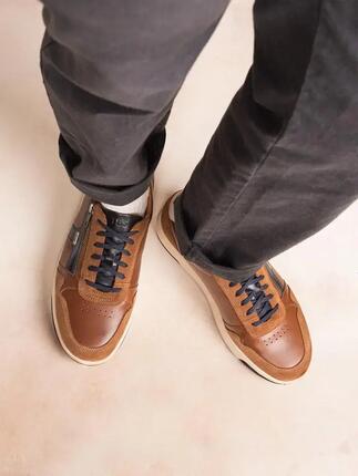 Baskets - Lifestyle - Homme - Zippées cuir - THEOZIP Marron