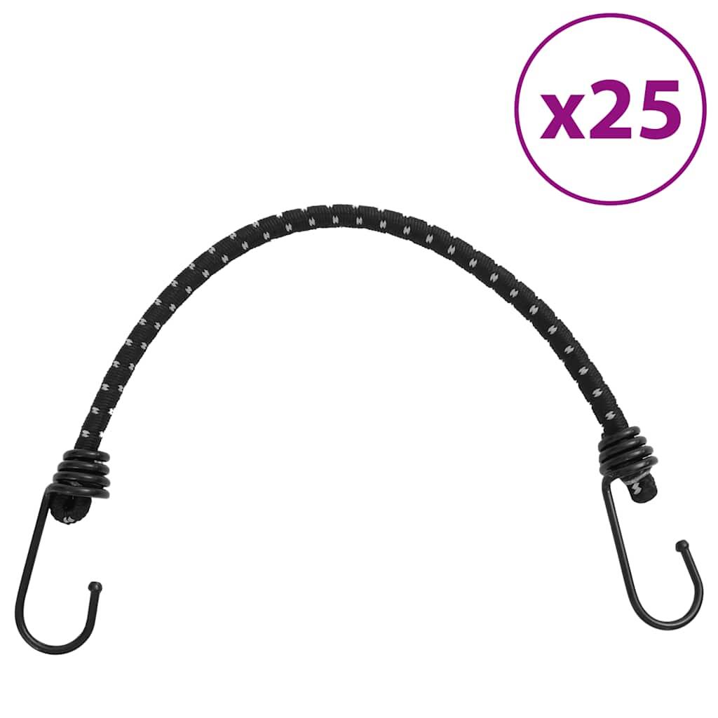 Vidaxl - Vidaxl Élastiques À Crochets Réfléchissants, 25 Pièces, 46 Cm. - Tendeur - Noir - Decathlon