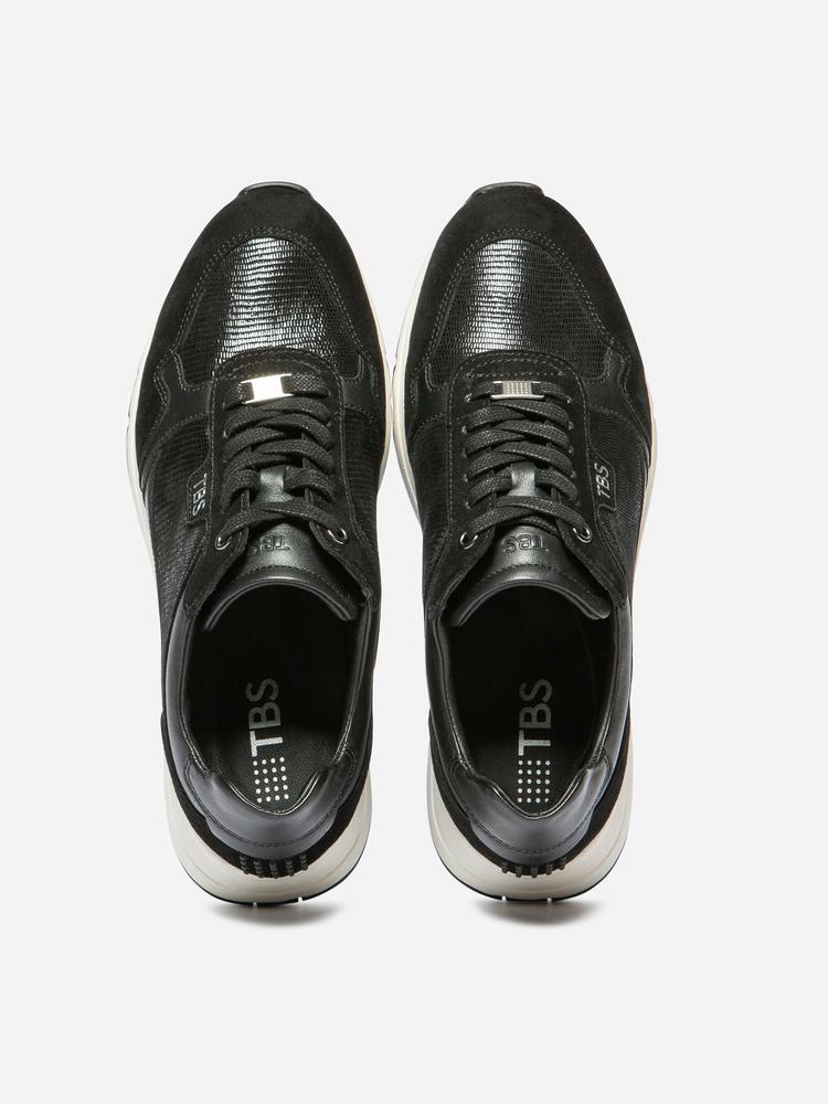 Baskets Femme BLONDIE Noir - Cuir, Talon 40 mm 3/4