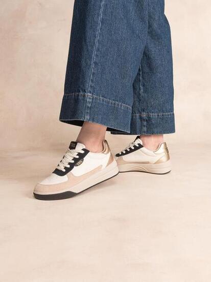 Baskets femme CORALIE Blanc Navy Platine