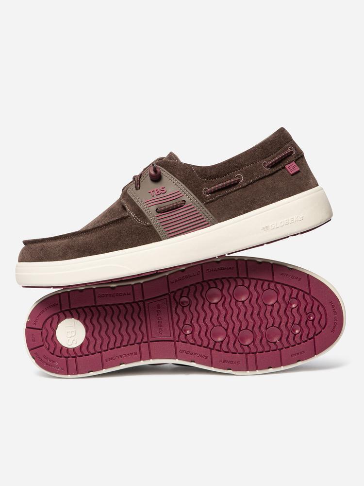 Chaussures bateau Homme - Lacets élastiques - GEOBOAT Marron 3/4