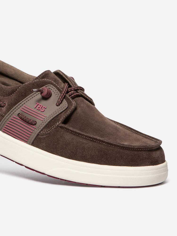 Chaussures bateau Homme - Lacets élastiques - GEOBOAT Marron 2/4