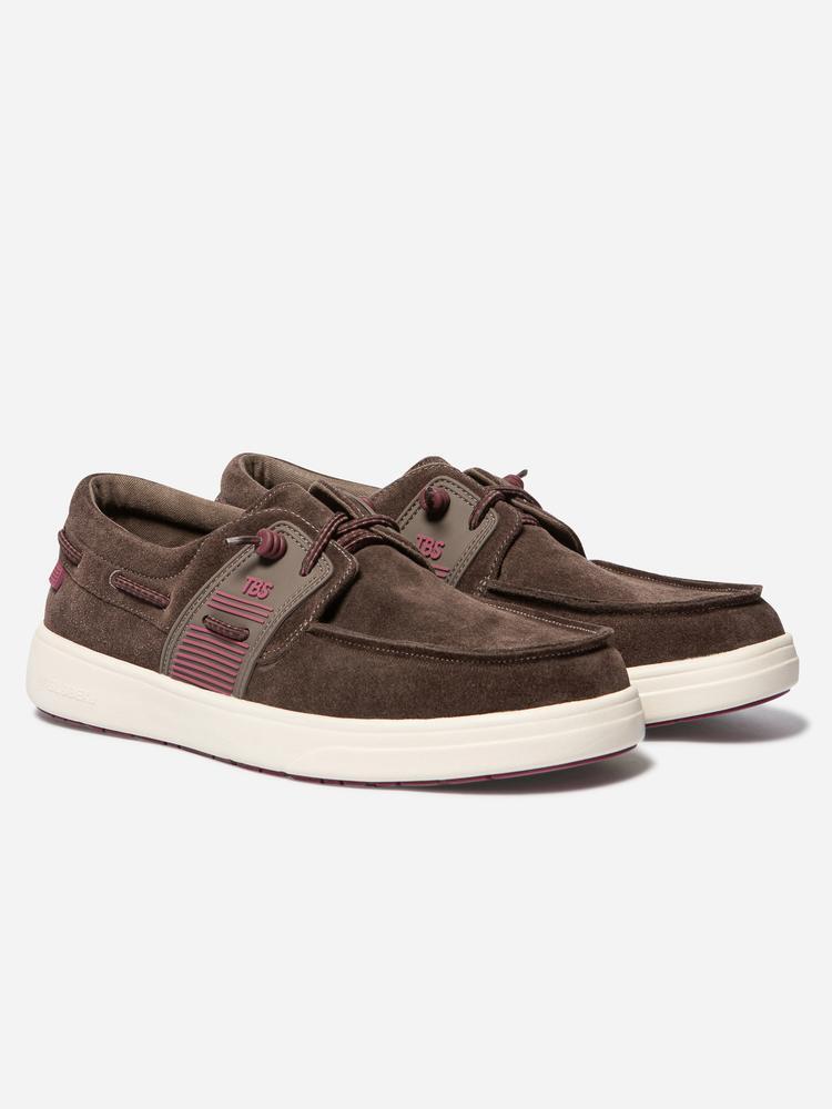 Chaussures bateau Homme - Lacets élastiques - GEOBOAT Marron 4/4
