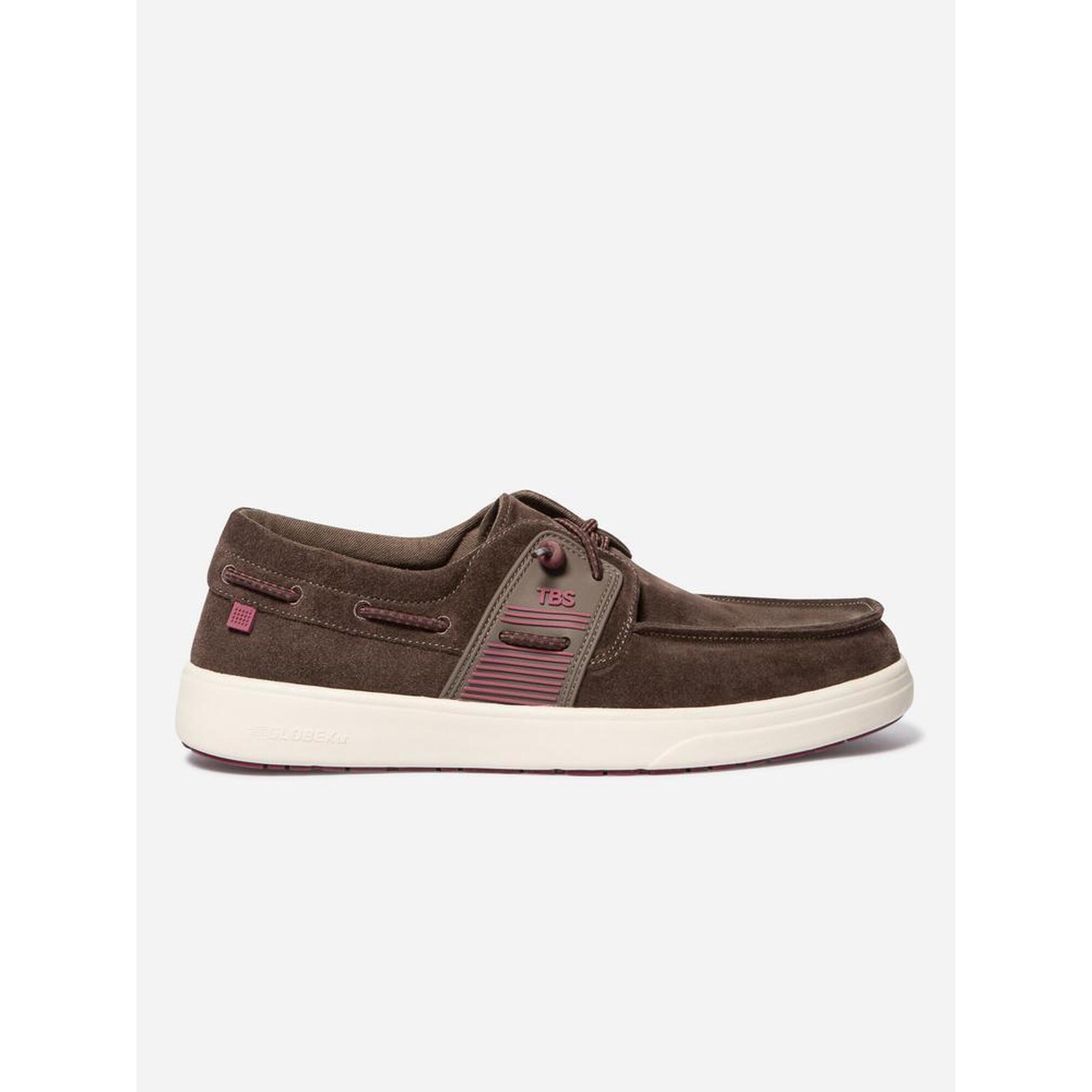 Tbs - Chaussures Bateau Homme Geoboat Chataigne En Cuir - Chaussures Bateau - Blanc|marron - Decathlon