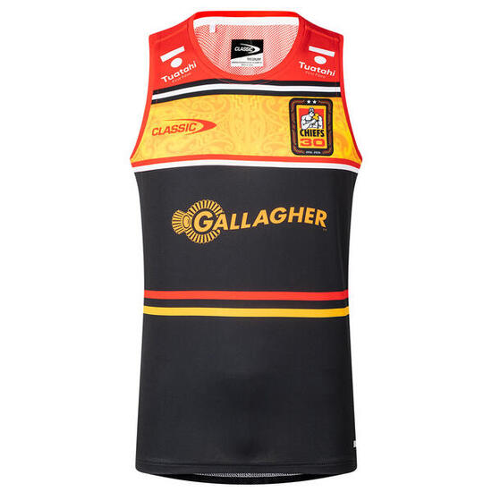 Débardeur d'entrainement Chiefs Pro Training Super Rugby Noir, rouge et jaune