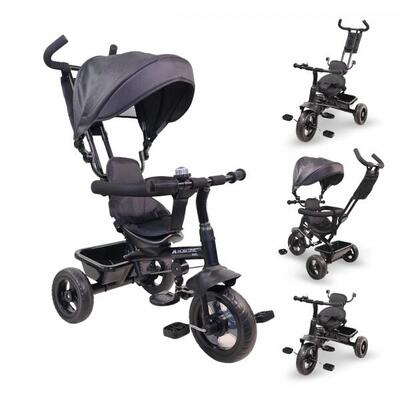 Triciclo evolutivo 3 in 1 Sicuro Comodo e pratico Design regolabile Enfant Nero